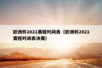 欧洲杯2021赛程时间表（欧洲杯2021赛程时间表决赛）