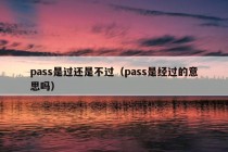 pass是过还是不过（pass是经过的意思吗）