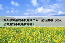 双人恐怖游戏手机版两个人一起玩屏幕（双人恐怖游戏手机版有哪些）