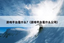 游戏平台是什么?（游戏平台是什么公司）