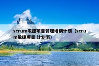 scrum敏捷项目管理培训计划（scrum敏捷项目 计划表）