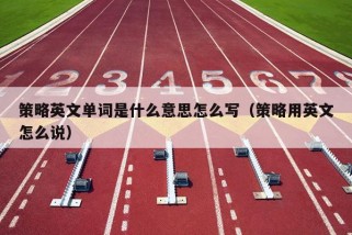 策略英文单词是什么意思怎么写（策略用英文怎么说）