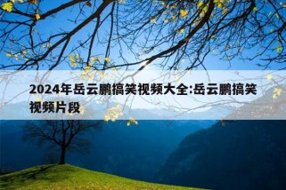 2024年岳云鹏搞笑视频大全:岳云鹏搞笑视频片段