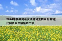 2024年搞笑网名女沙雕可爱四字女生:逗比网名女生搞怪四个字