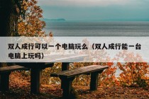 双人成行可以一个电脑玩么（双人成行能一台电脑上玩吗）