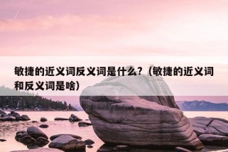 敏捷的近义词反义词是什么?（敏捷的近义词和反义词是啥）