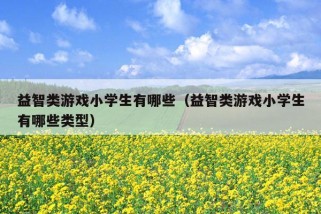 益智类游戏小学生有哪些（益智类游戏小学生有哪些类型）