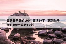 笑到肚子痛的100个笑话20字（笑到肚子痛的100个笑话10字）