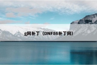 g网补丁（DNF86补丁网）