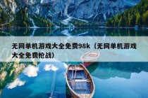 无网单机游戏大全免费98k（无网单机游戏大全免费枪战）