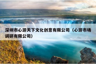 深圳市心游天下文化创意有限公司（心游市场调研有限公司）