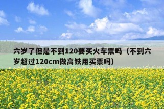 六岁了但是不到120要买火车票吗（不到六岁超过120cm做高铁用买票吗）