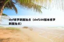 dnf修罗刷图加点（dnf100版本修罗刷图加点）