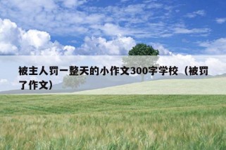 被主人罚一整天的小作文300字学校（被罚了作文）