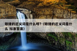 敏捷的近义词是什么呀?（敏捷的近义词是什么 标准答案）