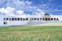 三岁儿童机票怎么买（三岁以下儿童机票怎么买）