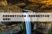 思维敏捷属于什么短语（思维敏捷属于什么短语类型）