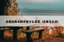 合集的英文翻译是什么意思（合集怎么说）