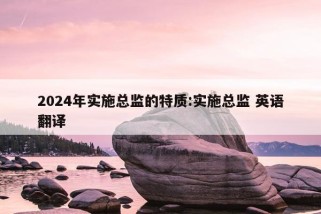 2024年实施总监的特质:实施总监 英语翻译