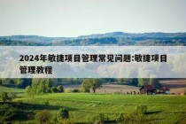 2024年敏捷项目管理常见问题:敏捷项目管理教程