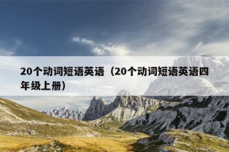 20个动词短语英语（20个动词短语英语四年级上册）