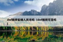 dnf搬砖能赚人民币吗（dnf搬砖可靠吗）