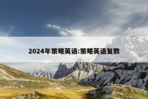 2024年策略英语:策略英语复数