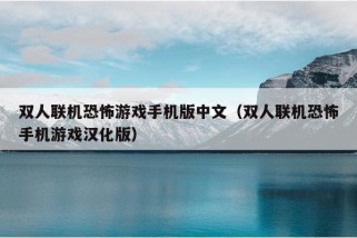 双人联机恐怖游戏手机版中文（双人联机恐怖手机游戏汉化版）