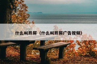 什么叫开屏（什么叫开屏广告视频）