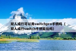 双人成行可以用switchpro手柄吗（双人成行switch手柄能玩吗）