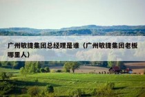 广州敏捷集团总经理是谁（广州敏捷集团老板哪里人）