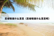 思维敏捷什么意思（思维敏捷什么意思呢）