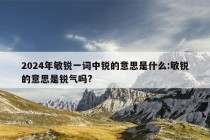 2024年敏锐一词中锐的意思是什么:敏锐的意思是锐气吗?