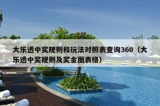 大乐透中奖规则和玩法对照表查询360（大乐透中奖规则及奖金图表格）