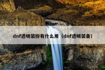 dnf透明装扮有什么用（dnf透明装备）