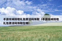 手游攻城掠地礼包激活码领取（手游攻城掠地礼包激活码领取在哪）