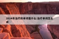 2024年治疗的单词是什么:治疗单词怎么读