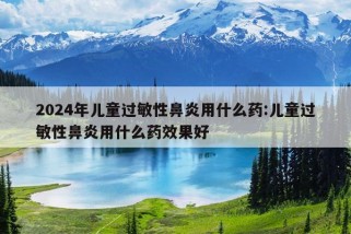 2024年儿童过敏性鼻炎用什么药:儿童过敏性鼻炎用什么药效果好