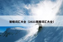 策略词汇大全（2021策略词汇大全）