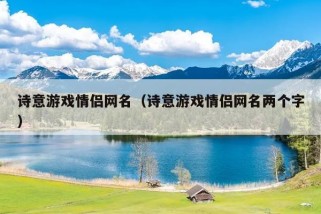 诗意游戏情侣网名（诗意游戏情侣网名两个字）