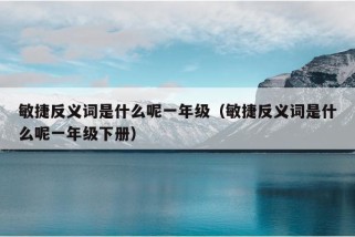 敏捷反义词是什么呢一年级（敏捷反义词是什么呢一年级下册）