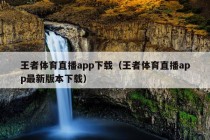 王者体育直播app下载（王者体育直播app最新版本下载）