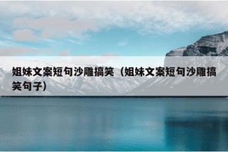 姐妹文案短句沙雕搞笑（姐妹文案短句沙雕搞笑句子）