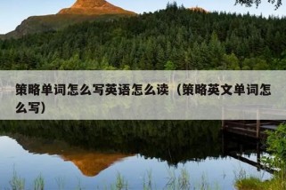 策略单词怎么写英语怎么读（策略英文单词怎么写）