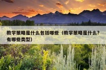 教学策略是什么包括哪些（教学策略是什么?有哪些类型）