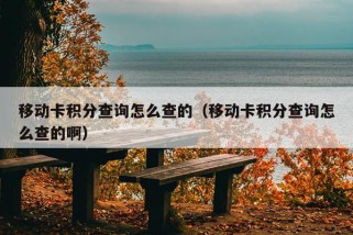 移动卡积分查询怎么查的（移动卡积分查询怎么查的啊）