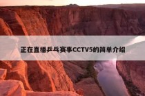 正在直播乒乓赛事CCTV5的简单介绍