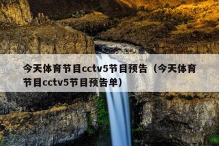 今天体育节目cctv5节目预告（今天体育节目cctv5节目预告单）