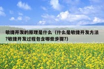 敏捷开发的原理是什么（什么是敏捷开发方法?敏捷开发过程包含哪些步骤?）