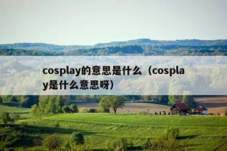 cosplay的意思是什么（cosplay是什么意思呀）